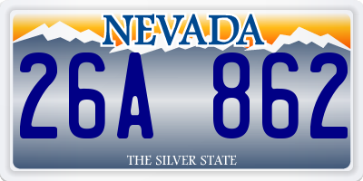 NV license plate 26A862