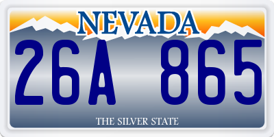 NV license plate 26A865
