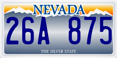 NV license plate 26A875