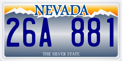 NV license plate 26A881