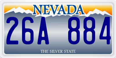NV license plate 26A884