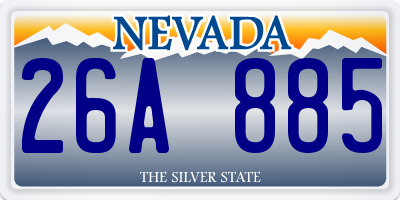 NV license plate 26A885