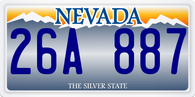 NV license plate 26A887