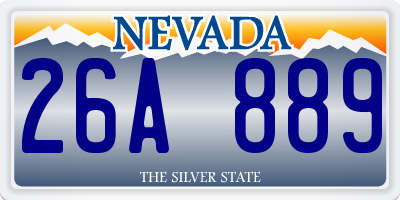 NV license plate 26A889