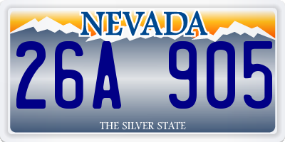 NV license plate 26A905