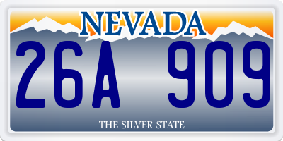 NV license plate 26A909