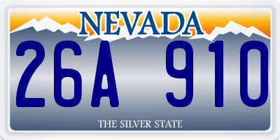 NV license plate 26A910