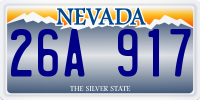 NV license plate 26A917