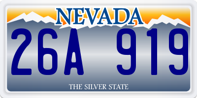 NV license plate 26A919