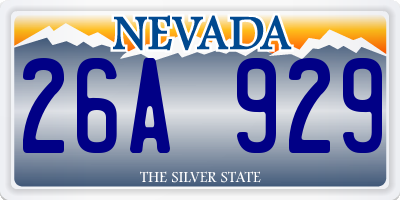 NV license plate 26A929