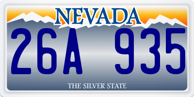 NV license plate 26A935