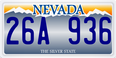NV license plate 26A936