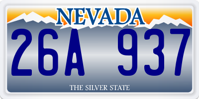 NV license plate 26A937