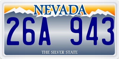 NV license plate 26A943