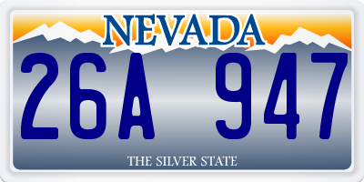 NV license plate 26A947
