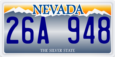 NV license plate 26A948