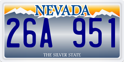 NV license plate 26A951