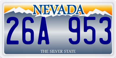 NV license plate 26A953