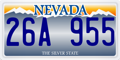 NV license plate 26A955