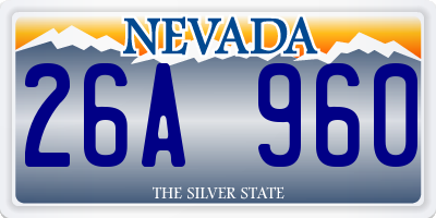 NV license plate 26A960