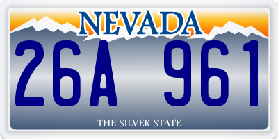 NV license plate 26A961