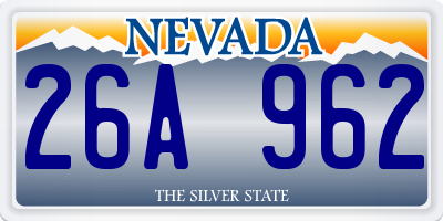 NV license plate 26A962