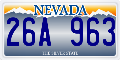 NV license plate 26A963