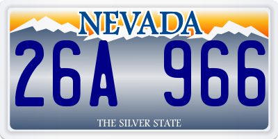 NV license plate 26A966
