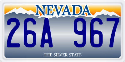 NV license plate 26A967