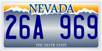 NV license plate 26A969