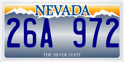 NV license plate 26A972