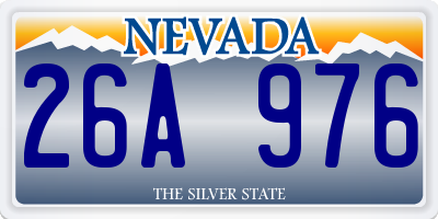 NV license plate 26A976