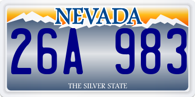 NV license plate 26A983