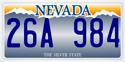 NV license plate 26A984