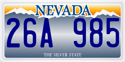 NV license plate 26A985