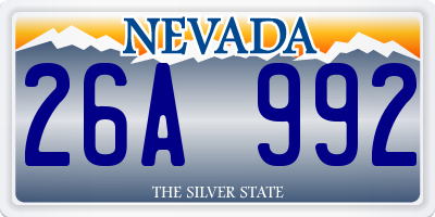 NV license plate 26A992