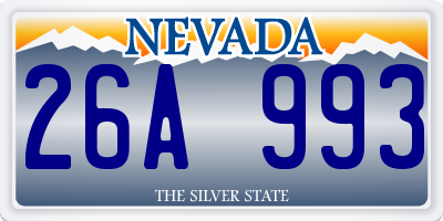 NV license plate 26A993