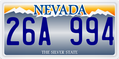 NV license plate 26A994