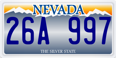 NV license plate 26A997