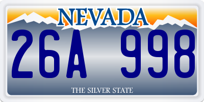 NV license plate 26A998