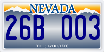 NV license plate 26B003