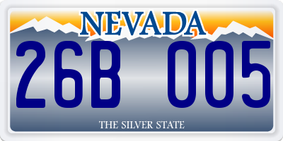 NV license plate 26B005