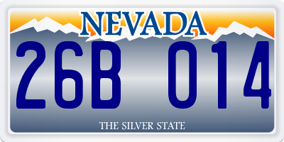 NV license plate 26B014