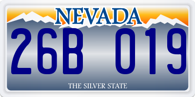 NV license plate 26B019