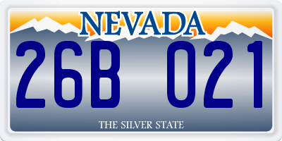 NV license plate 26B021