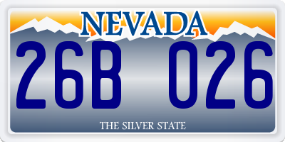 NV license plate 26B026