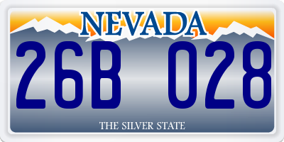 NV license plate 26B028