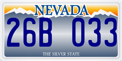 NV license plate 26B033