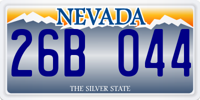 NV license plate 26B044