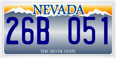 NV license plate 26B051